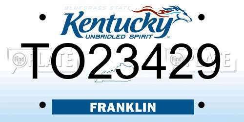 TO23429 Kentucky License Plate