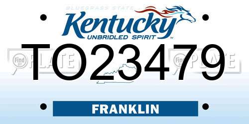 TO23479 Kentucky License Plate