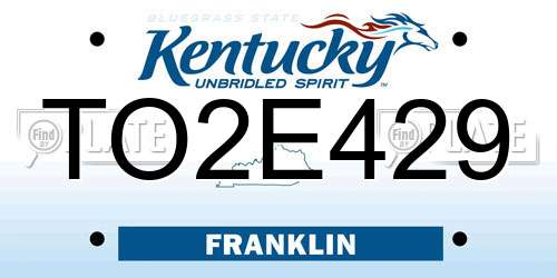 TO2E429 Kentucky License Plate
