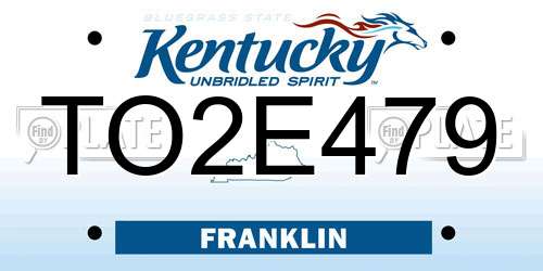 TO2E479 Kentucky License Plate