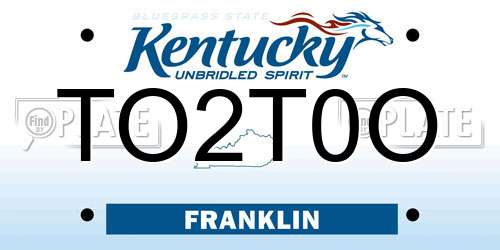 TO2T0O Kentucky License Plate