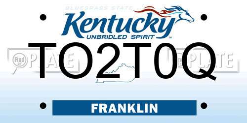 TO2T0Q Kentucky License Plate