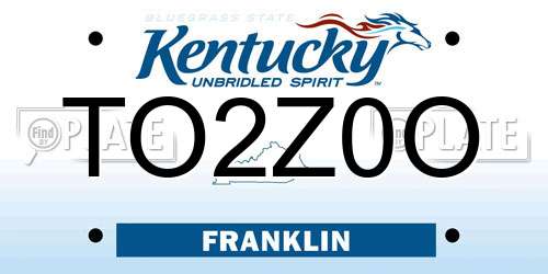 TO2Z0O Kentucky License Plate