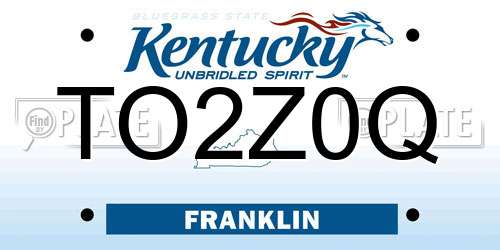 TO2Z0Q Kentucky License Plate