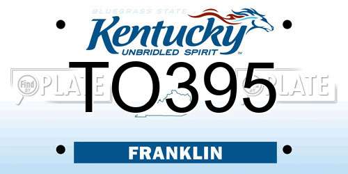TO395 Kentucky License Plate