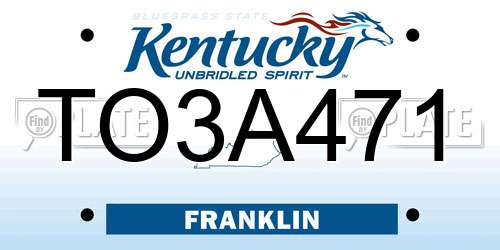 TO3A471 Kentucky License Plate