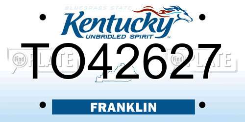 TO42627 Kentucky License Plate
