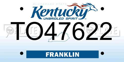TO47622 Kentucky License Plate