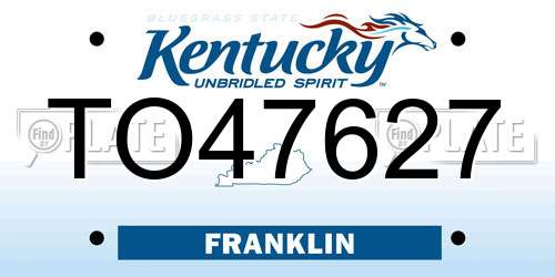 TO47627 Kentucky License Plate