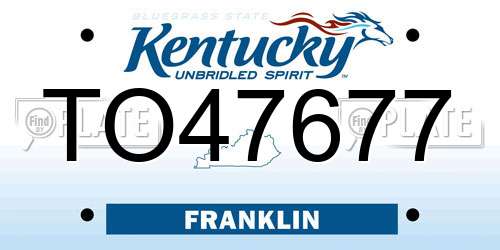 TO47677 Kentucky License Plate