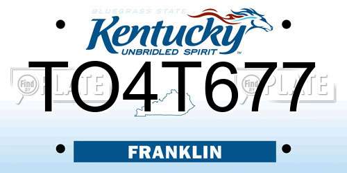 TO4T677 Kentucky License Plate