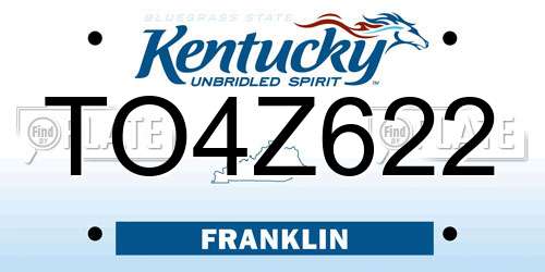 TO4Z622 Kentucky License Plate