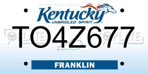 TO4Z677 Kentucky License Plate