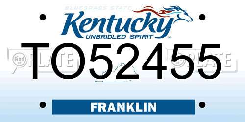 TO52455 Kentucky License Plate