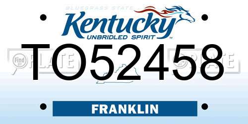 TO52458 Kentucky License Plate