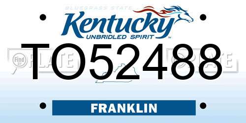 TO52488 Kentucky License Plate