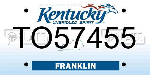 TO57455 Kentucky License Plate