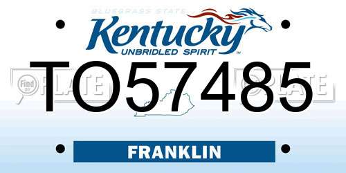 TO57485 Kentucky License Plate
