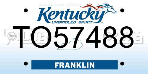 TO57488 Kentucky License Plate