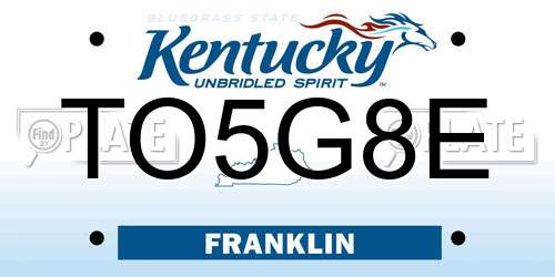 TO5G8E Kentucky License Plate
