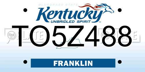 TO5Z488 Kentucky License Plate