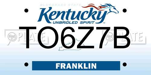 TO6Z7B Kentucky License Plate