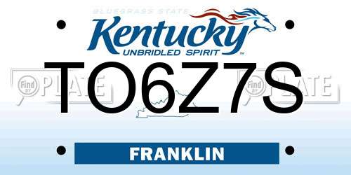 TO6Z7S Kentucky License Plate