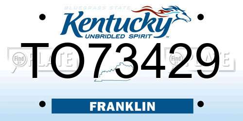 TO73429 Kentucky License Plate