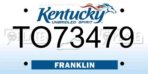 TO73479 Kentucky License Plate