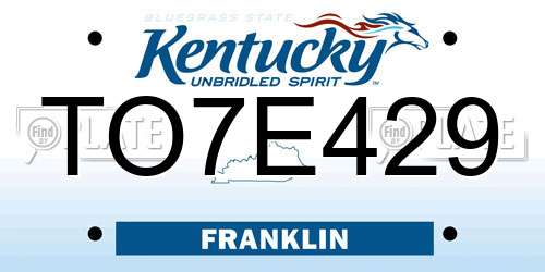 TO7E429 Kentucky License Plate