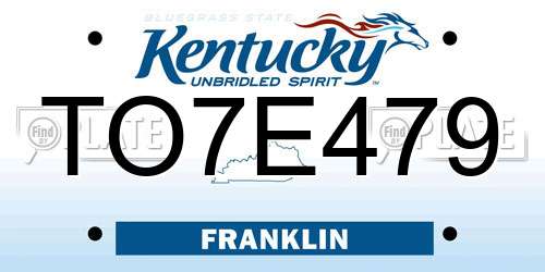 TO7E479 Kentucky License Plate