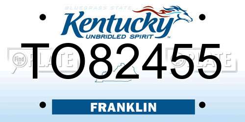 TO82455 Kentucky License Plate