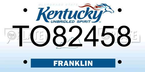 TO82458 Kentucky License Plate