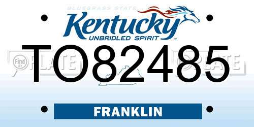 TO82485 Kentucky License Plate
