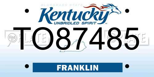 TO87485 Kentucky License Plate