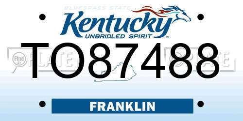 TO87488 Kentucky License Plate