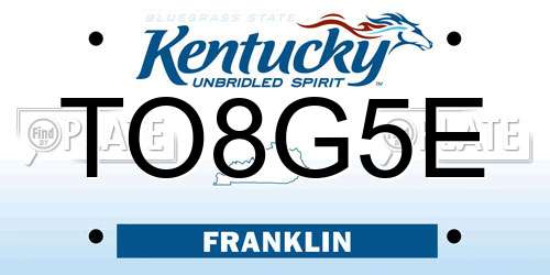 TO8G5E Kentucky License Plate