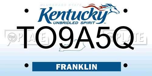 TO9A5Q Kentucky License Plate
