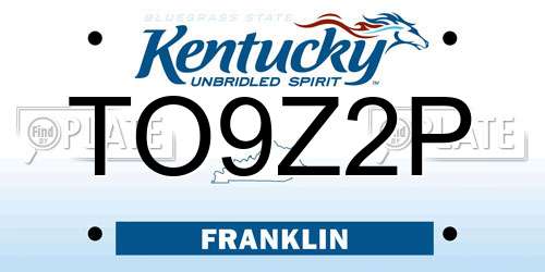 TO9Z2P Kentucky License Plate