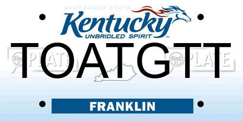 TOATGTT Kentucky License Plate