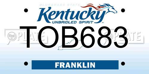 TOB683 Kentucky License Plate