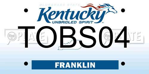 TOBS04 Kentucky License Plate
