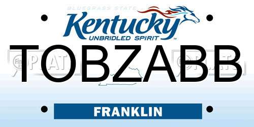TOBZABB Kentucky License Plate