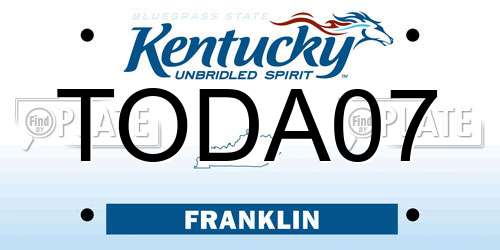 TODA07 Kentucky License Plate