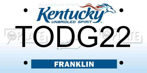 TODG22 Kentucky License Plate