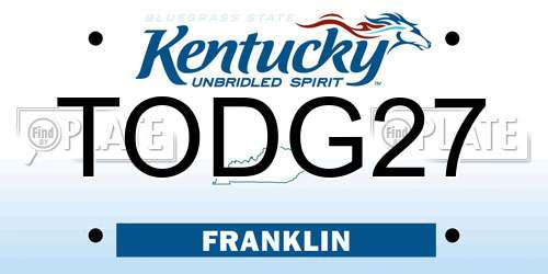 TODG27 Kentucky License Plate