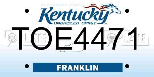 TOE4471 Kentucky License Plate