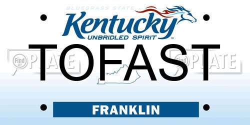 TOFAST Kentucky License Plate