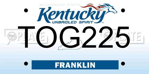 TOG225 Kentucky License Plate