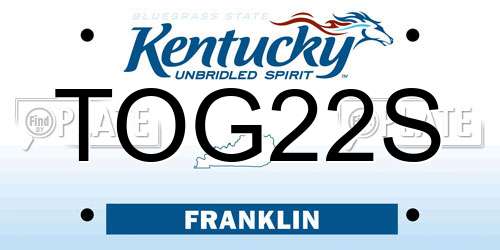 TOG22S Kentucky License Plate